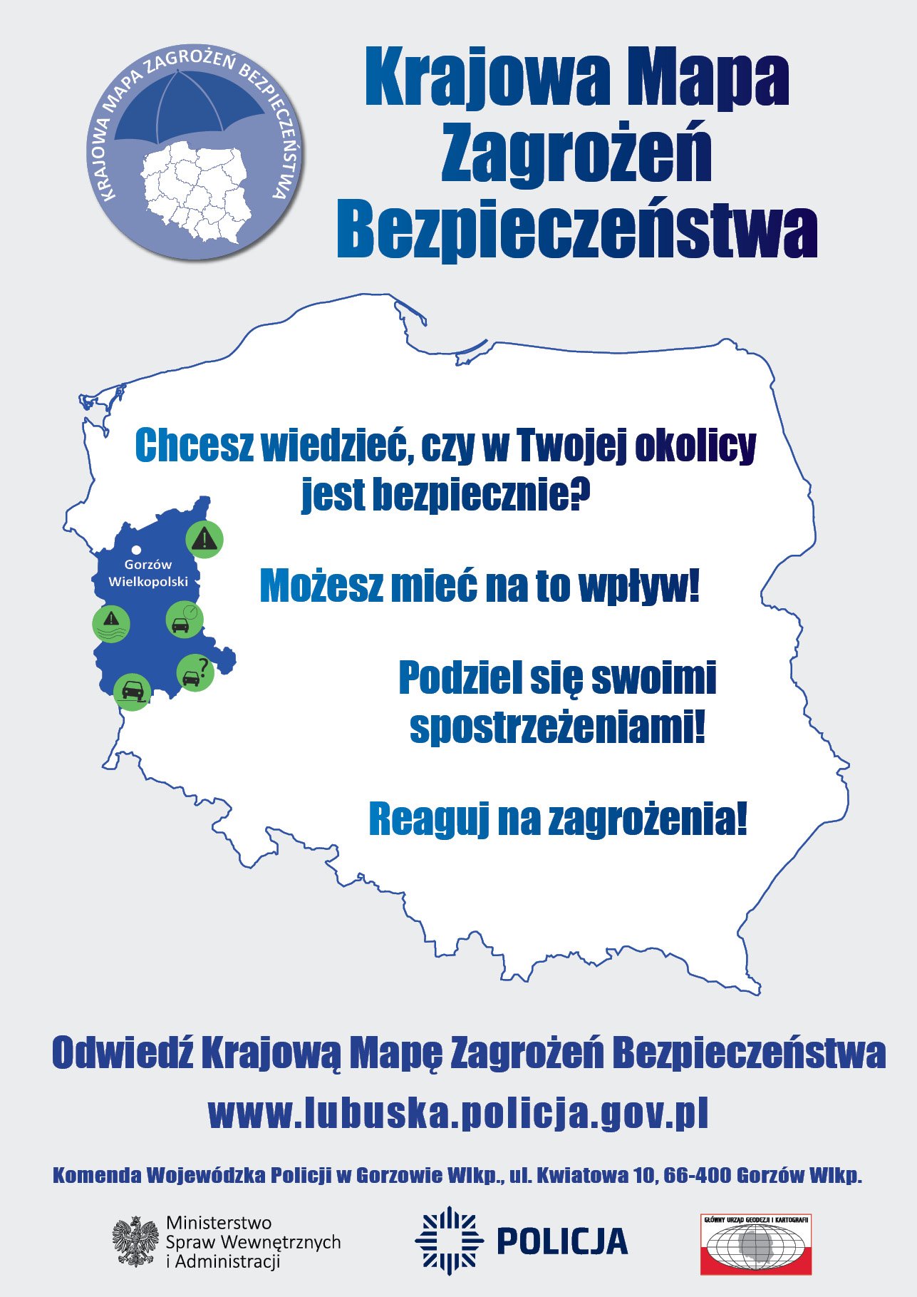 KWP Gorzów Wklp mapa zagrożeń