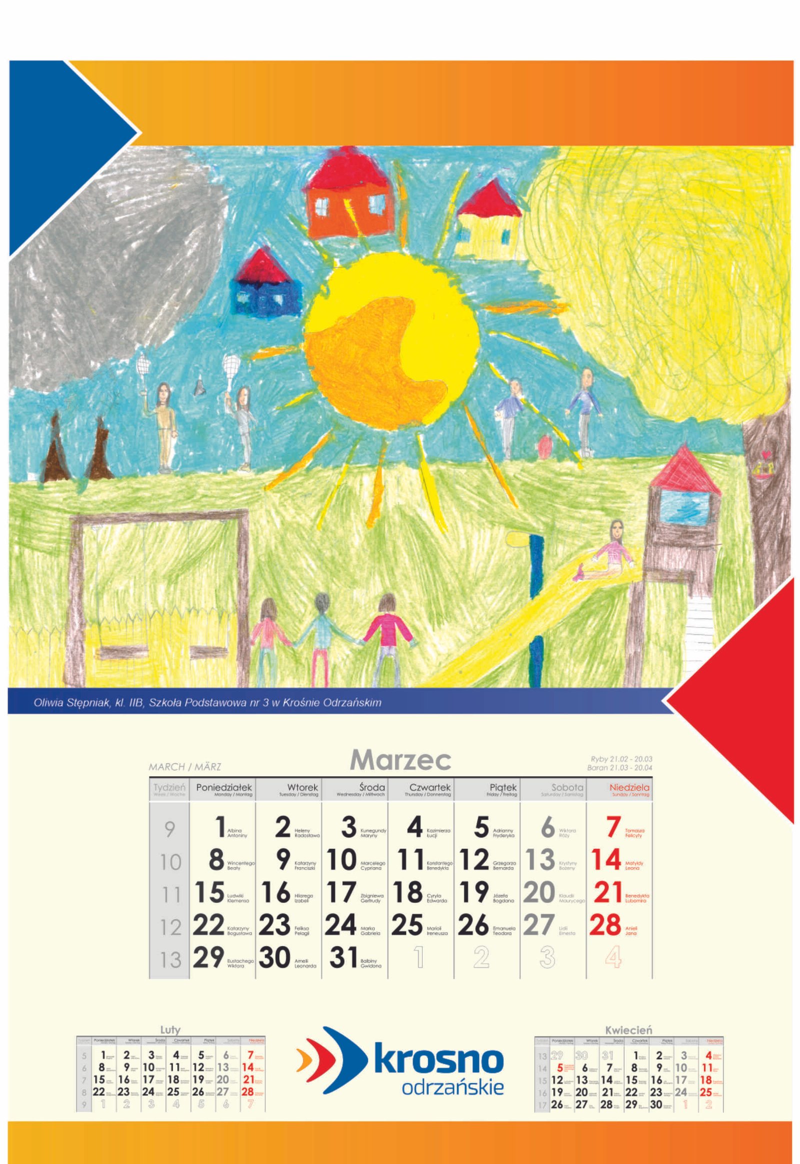 Dzieci trzymają się za ręce na placu zabaw i wspólnie się bawią. Nad placem świeci  duże żółte słonce