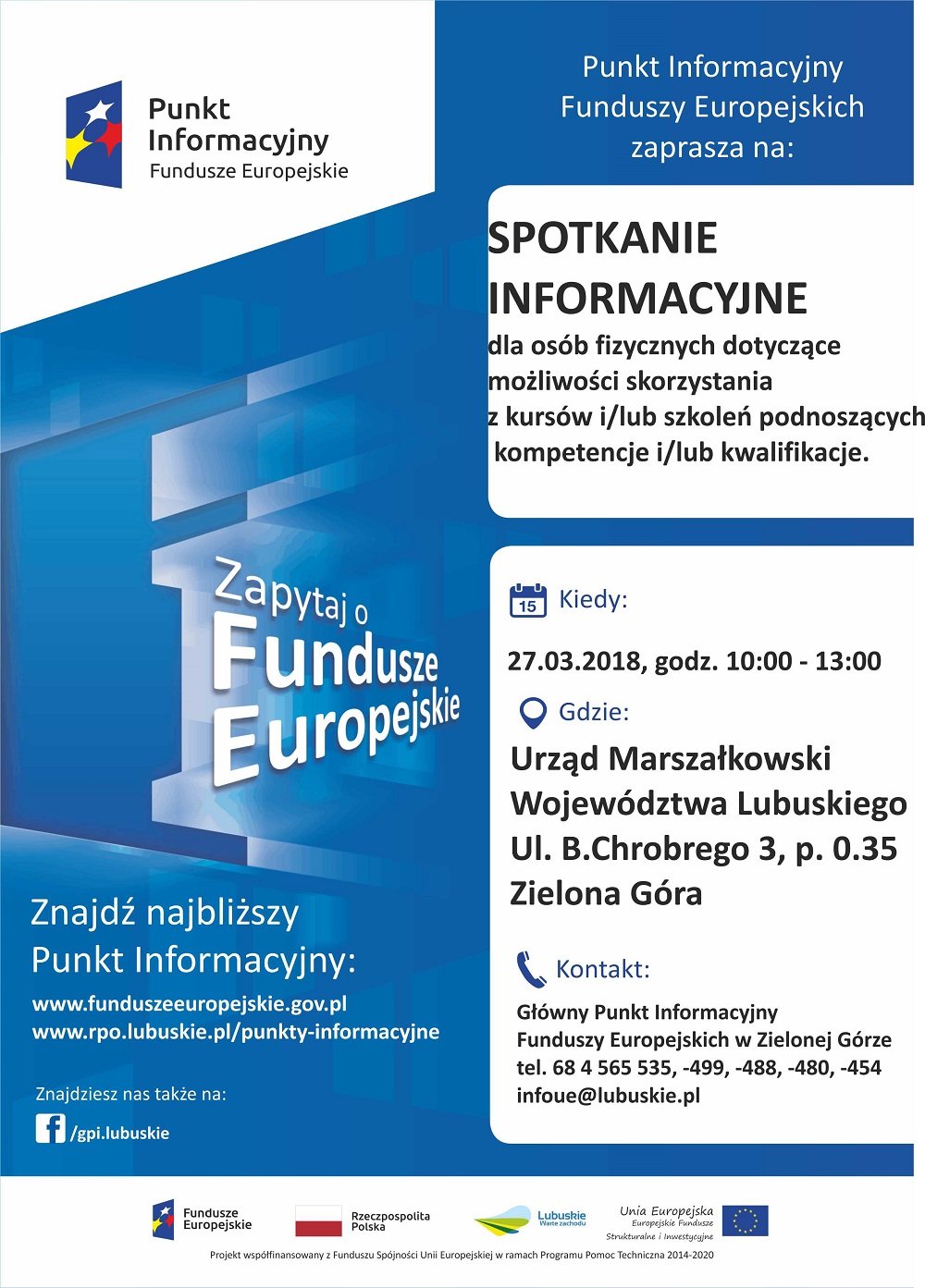 Plakat A4 spotkanie informacyjne 27.03