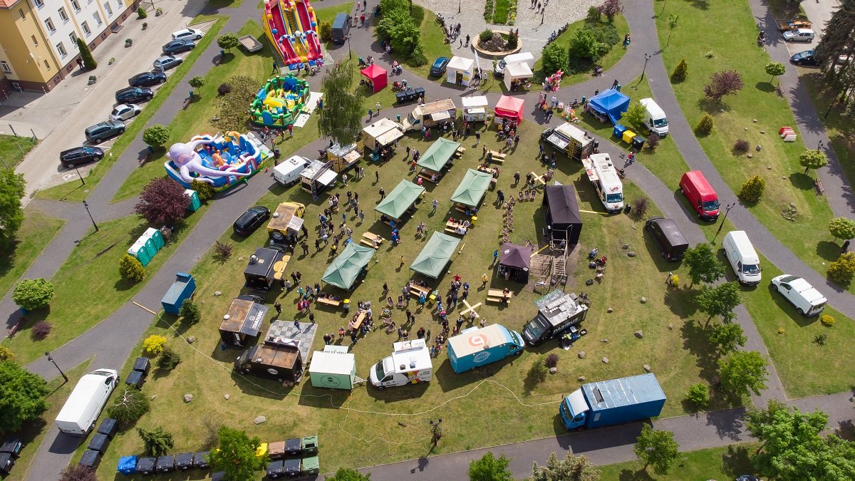 foodtracki z lotu ptaka