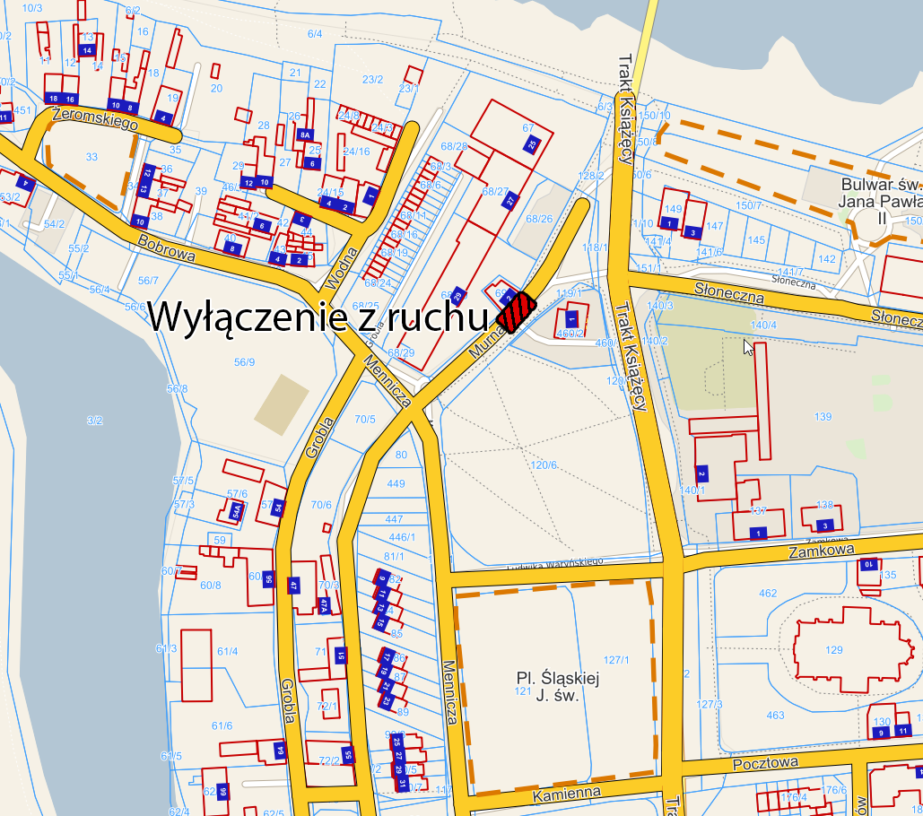 utrudnienia w ruchu ulica murna Krosno Odrzanskie