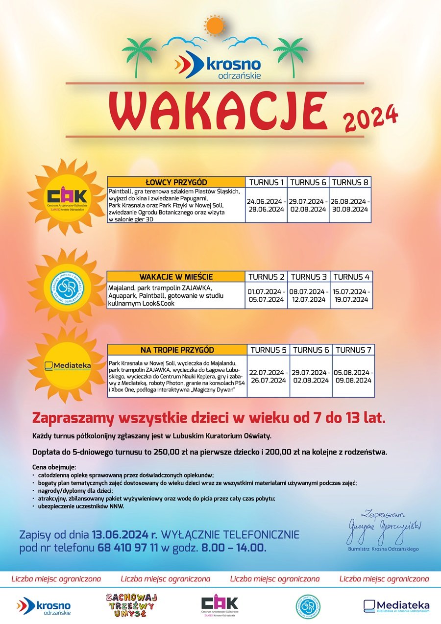 plakat B2 wakacje 2024