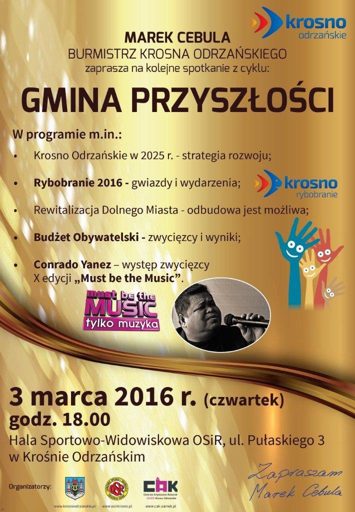 plakat „Mieszkańcy są najważniejsi”. Burmistrz zapowiada Gminę Przyszłości